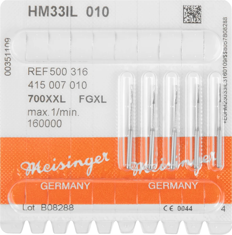 Chirurgie Fräser HM 33IL  Packung  5 Stück FG XL, Figur 415, 5,5 mm, ISO 010