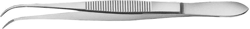 Zahnpinzette nach Perry  Stück  130 mm, gerieft, gebogen, Maulbreite 1,2 mm