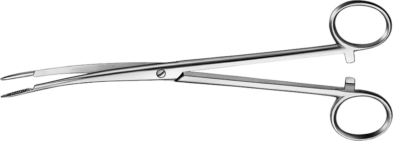 Korn- und Tupferzangen  Stück  BF021R, 175 mm, mit Sperre, gebogen