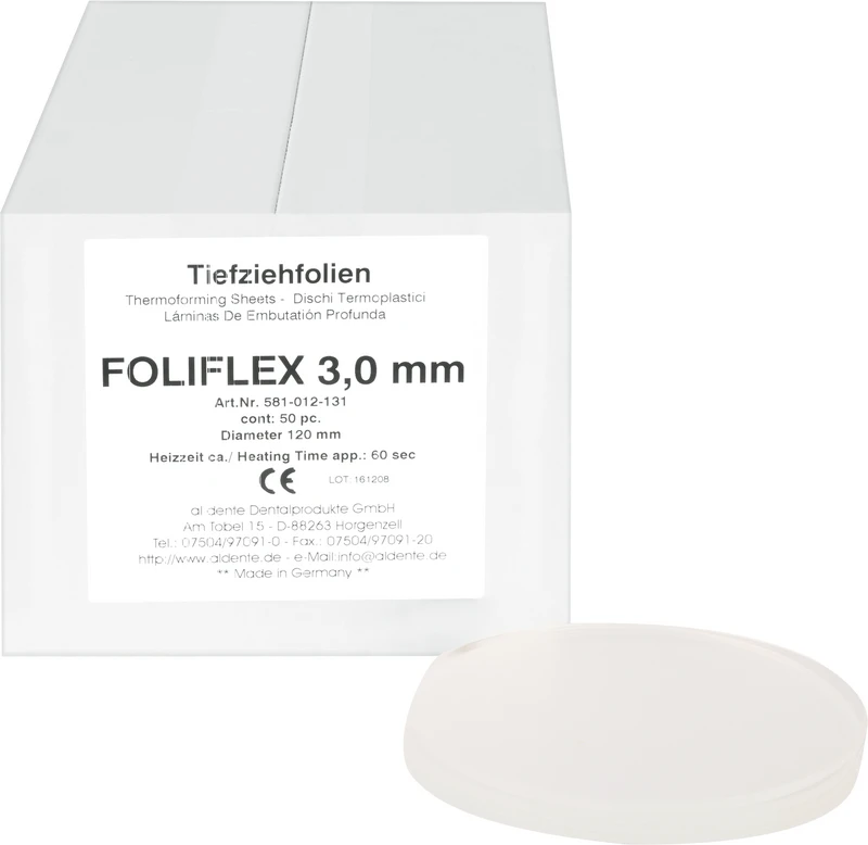Foliflex  Packung  50 Stück transparent, Ø 120 mm, Stärke 3 mm