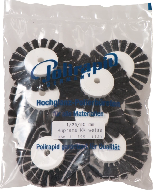 Suprema Rundbürsten  Packung  12 Stück mit Kunststoffkern, Kern: 25 mm, Außen: 50 mm