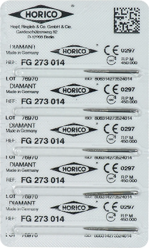 Diamantschleifer 273  Packung  5 Stück FG, Figur 273, 8 mm, ISO 014