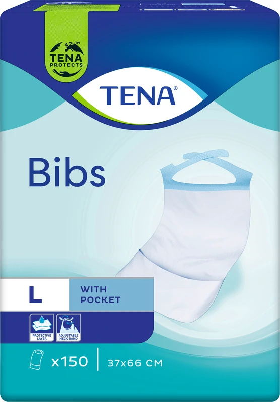 Tena BIB Schutzservietten  Packung  150 Stück Large, 37 x 66 cm
