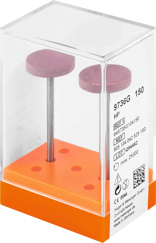 Diamantschleifer 9736  Packung  2 Stück rosa mittel, HP, Figur 042, 3 mm, ISO 150