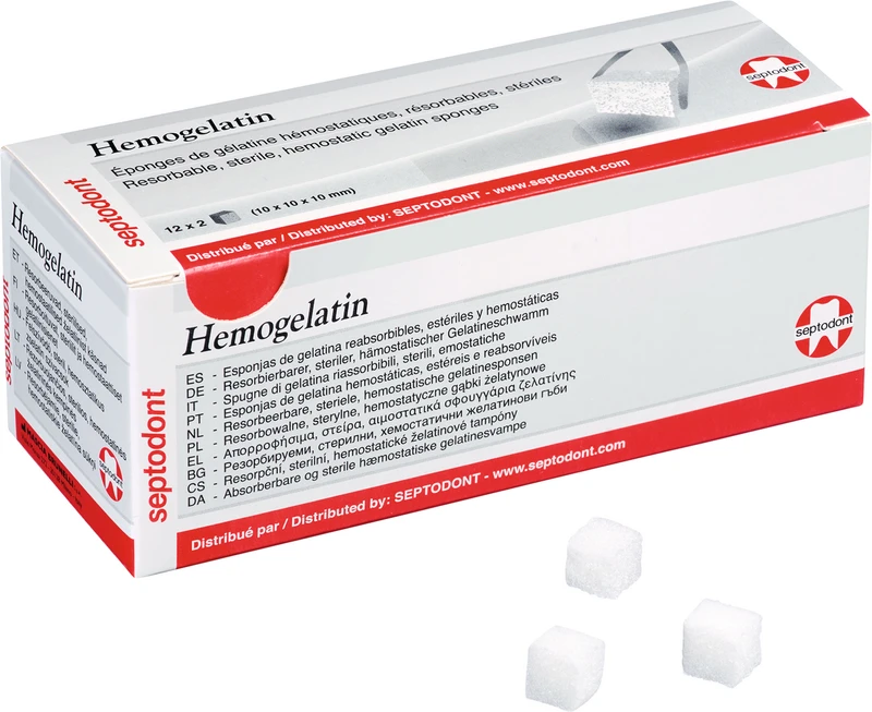 Hemogelatin   Blisterpackung  24 Stück 10 x 10 x 10 mm, steril