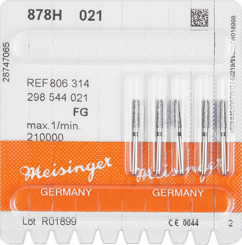 Diamanten 878  Packung  5 Stück schwarz super grob, FG, Figur 298 Torpedo, 8 mm, ISO 021