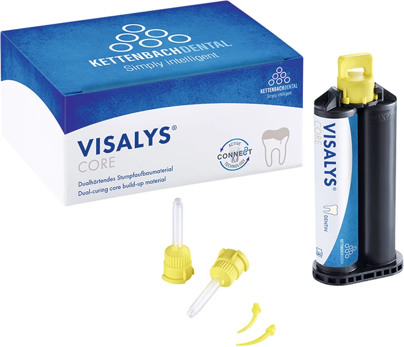 Visalys® Core  Normal pack  45 g (25 ml) Kartusche dentin, 20 Mischkanülen, 20 Intraoral Tips