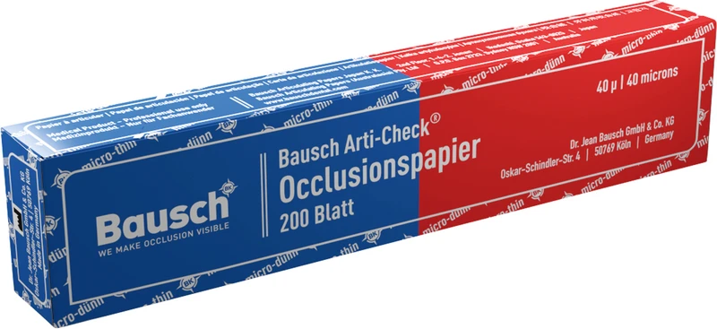 Occlusionspapier Arti-Check® 40 µ  Packung  200 Streifen blau\rot, gerade, BK 80