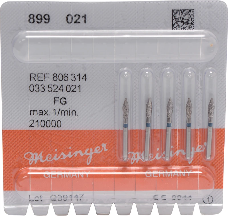 Diamanten 899  Packung  5 Stück blau mittel, FG, Figur 033 Palatinal, 6,5 mm, ISO 021