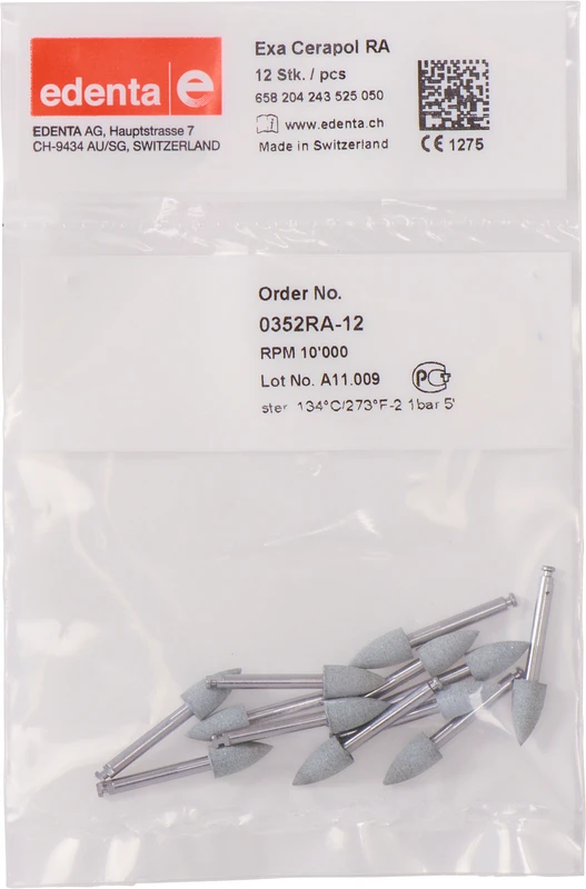 Exa CeraPol  Packung  12 Stück grau, RA, Figur 243, 10 mm, ISO 050