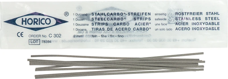 Stahlcarbo® Streifen  Packung  12 Stück rot, einseitig, 2 mm breit, Stärke 0,09 mm