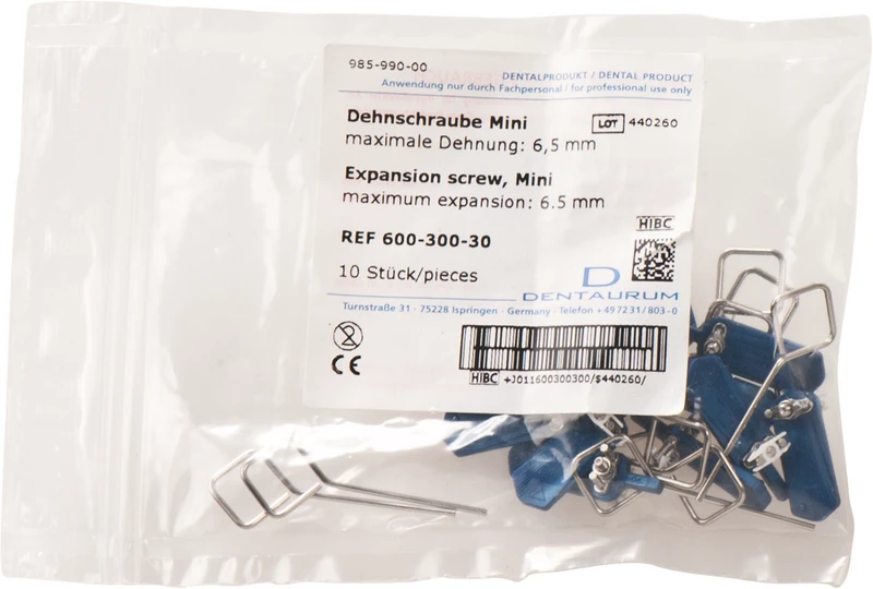Dehnschrauben Edelstahl  Packung  10 Schrauben mini, Maximale Dehnung 6,5 mm