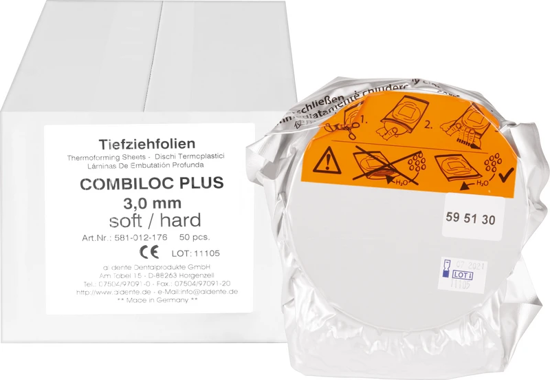 COMBILOC Plus  Packung  50 Stück klar, Ø 120 mm, Stärke 3 mm