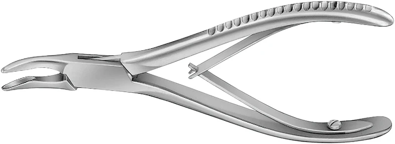 Hohlmeißelzange nach Blumenthal  Stück  gebogen, 155 mm