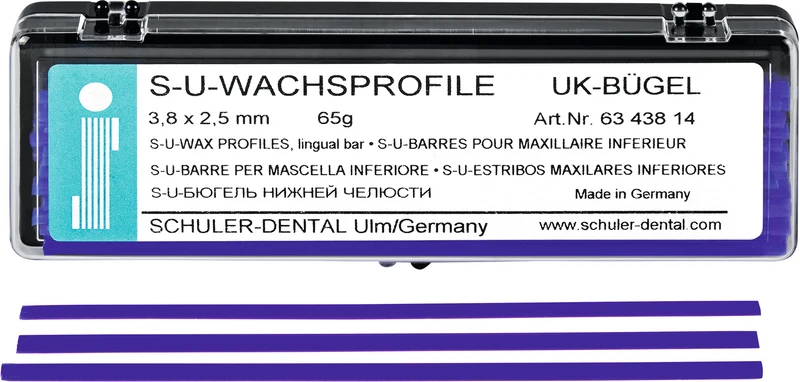 S-U-Wachsprofile  Packung  65 g Unterkieferbügel, 3,8 x 2,5 mm
