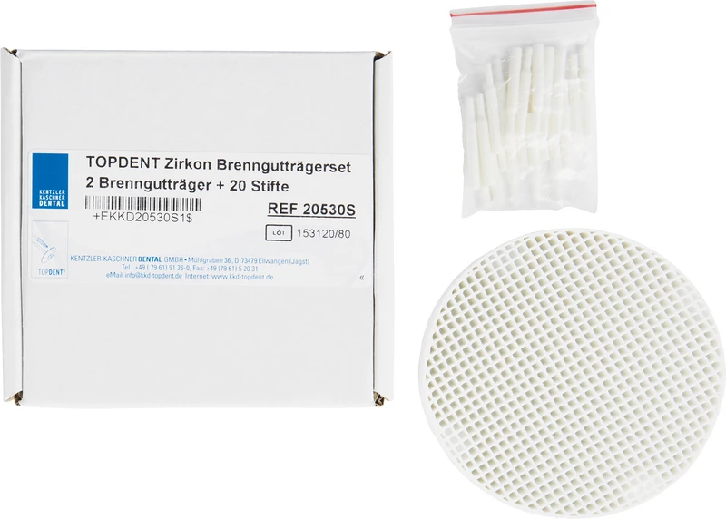 Zirkon Brenngutträger  Packung  2 Wabenplatten, 20 Zirkonstifte