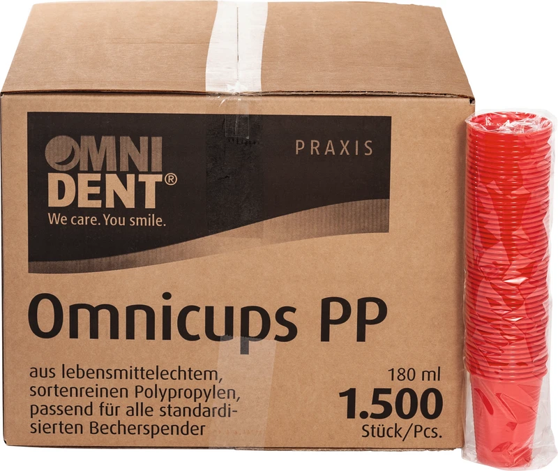 Omnicups PP  Karton  1.500 Stück rot