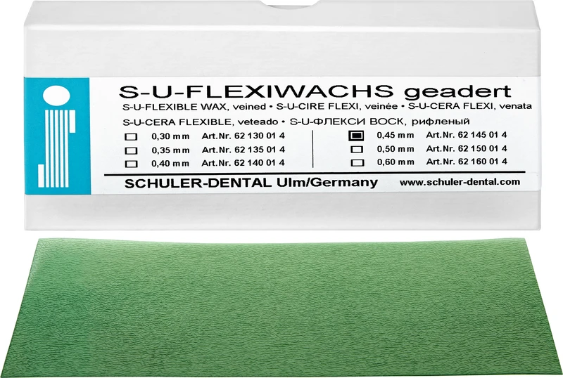 S-U-Flexiwachs  Packung  15 Stück geadert, Stärke 0,45 mm