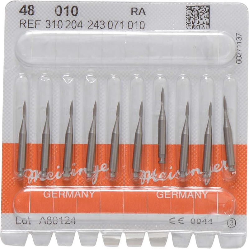 Stahlfinierer 48  Packung  10 Stück RA, Figur 243 Knospe, 4,5 mm, ISO 010