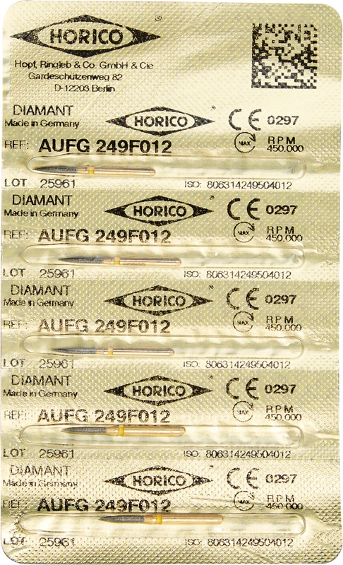 Diamant AuFG 249  Packung  5 Stück gelb extra fein, FG, Figur 249, ISO 012