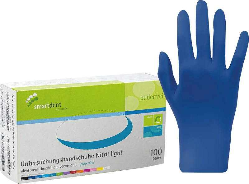 smart Nitrilhandschuhe light  Packung  100 Stück puderfrei, cobalt, L