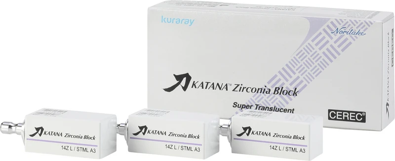 KATANA Zirconia Block  Packung  3 Stück Größe 14Z L, A3