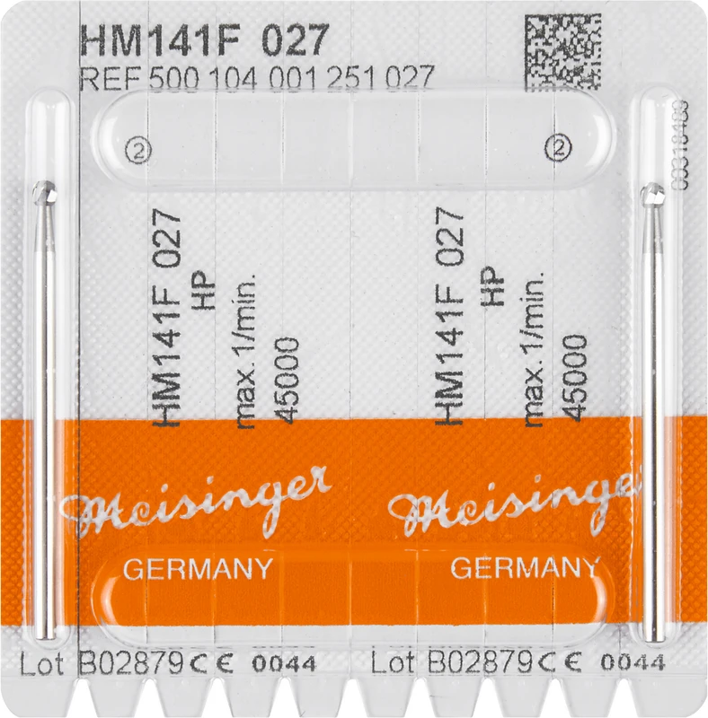 Chirurgie Fräser HM 141  Packung  2 Stück rot fein, HP, Figur 001, ISO 027