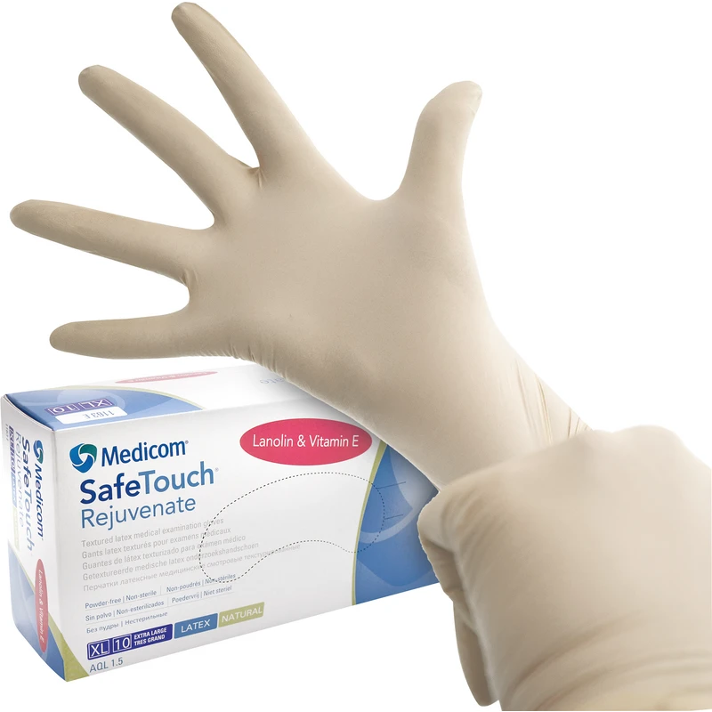 Medicom® SafeTouch® Rejuvenate Latex-Handschuhe  Packung  100 Stück puderfrei, natural, XL