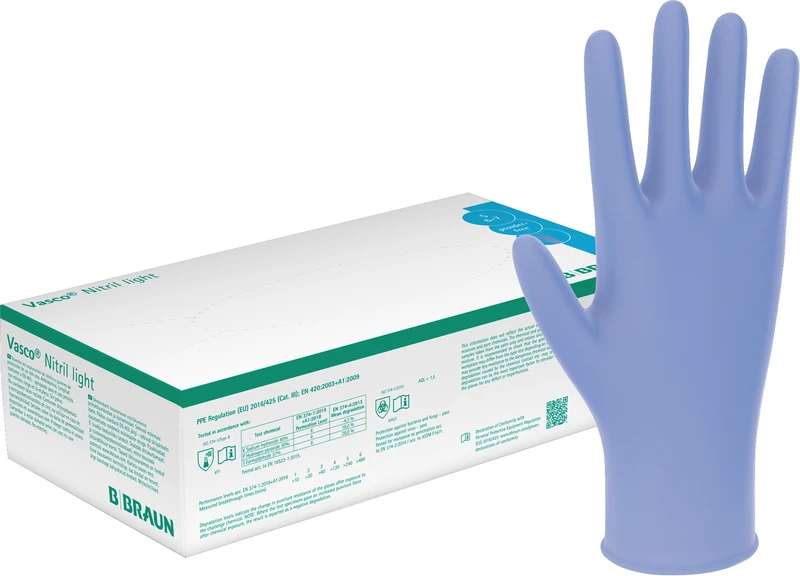 Vasco® Nitril light  Packung  150 Stück puderfrei, blau, XS