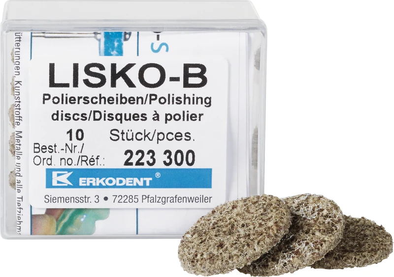 Lisko-B  Packung  10 Stück unmontiert, 4 Stützscheiben, 1 Mandrell