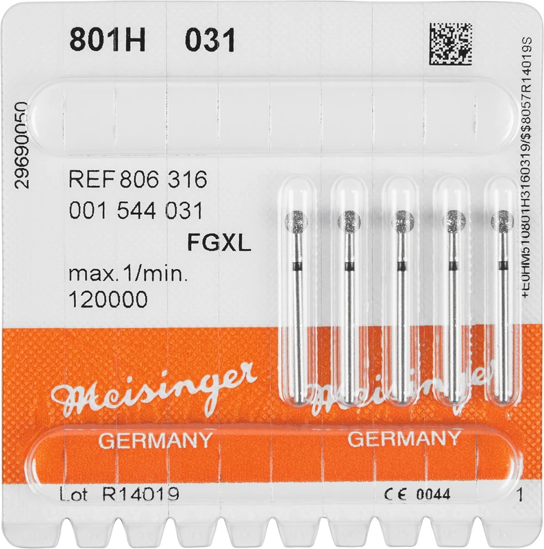 Diamanten 801  Packung  5 Stück schwarz super grob, FG XL, Figur 001 Rund, ISO 031