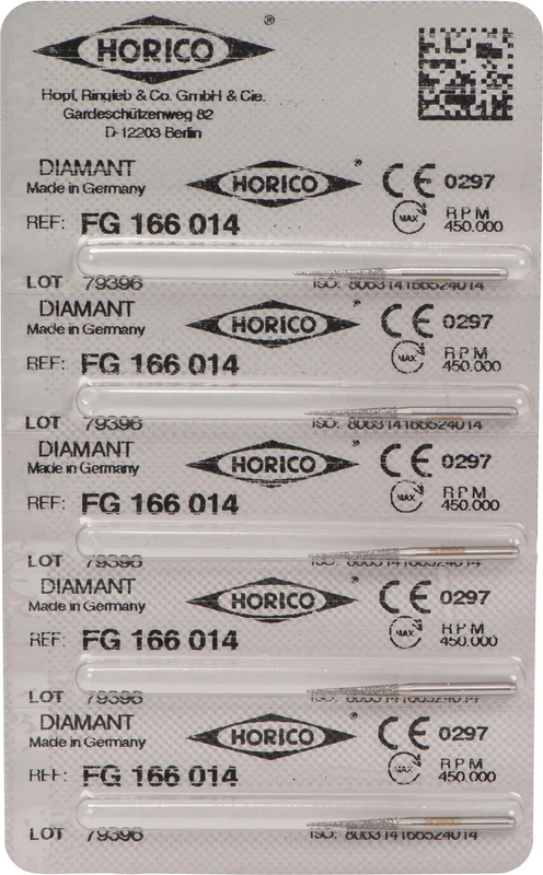 Diamantschleifer 166   Blister  5 Stück FG, Figur 166, 10 mm, ISO 014