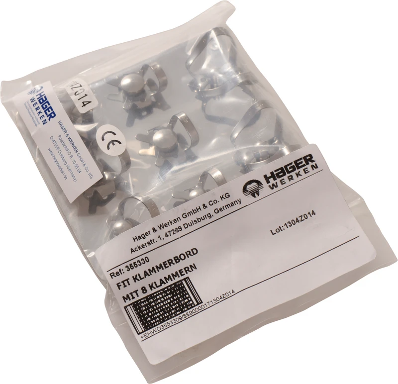 Fit-Kofferdam® Klammerbord  Set  mit 8 Klammern