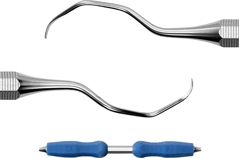 DEPPELER Gracey Küretten Mini Profil  Stück  Figur 13\14, ADEP Griff, blau