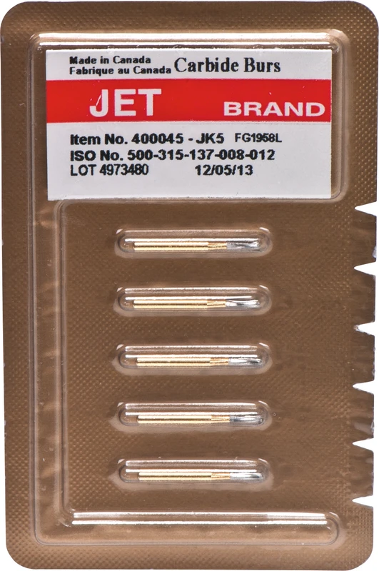 HM Bohrer FG 1958L  Packung  5 Stück gerade Fissur Kuppelförmig, FG, 4,9 mm, ISO 012
