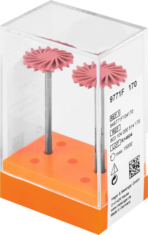 Diamantpolierer 9771  Packung  2 Stück rot fein, HP, Figur Twist, 1,6 mm, ISO 170