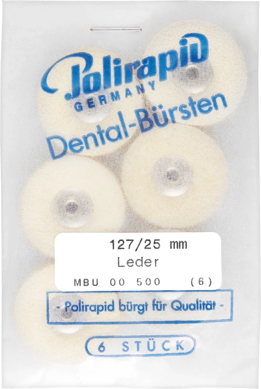 Miniaturbürsten Scheibe  Packung  6 Stück unmontiert, Chamoisleder, Ø 25 mm