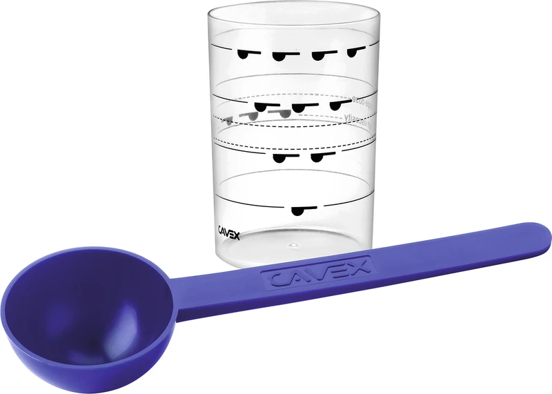 Cavex Puderlöffel + Messbecher  Packung  1 Puderlöffel, 1 Messbecher