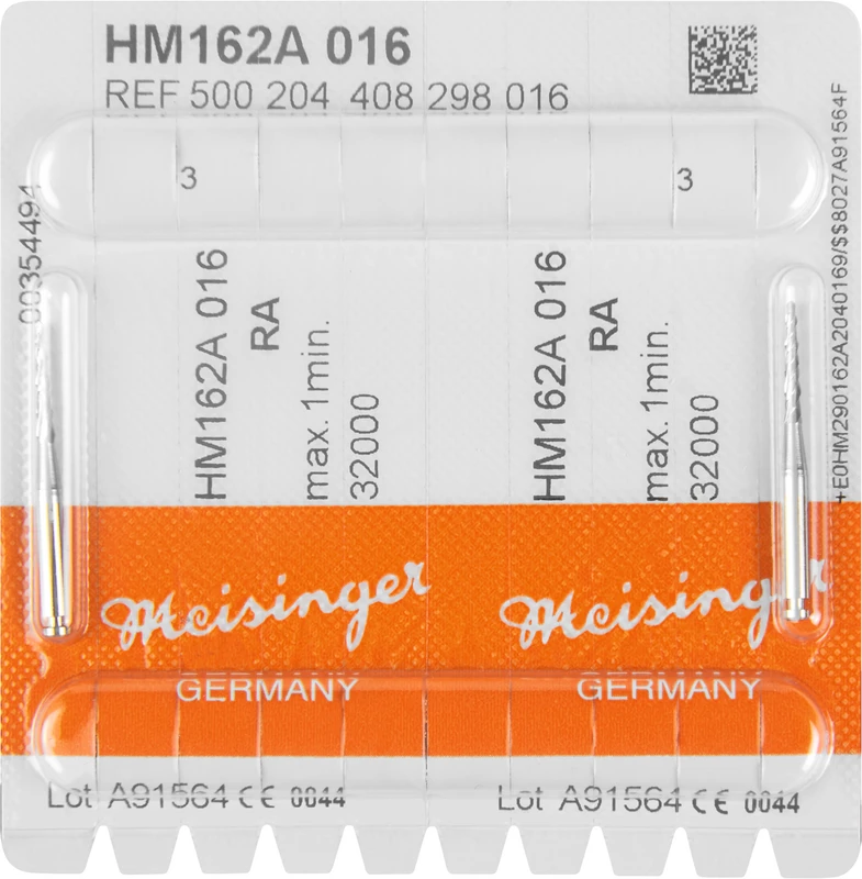 Chirurgie Fräser HM 162  Packung  2 Stück kreuzverzahnt (A) RA, Figur 408, 9 mm, ISO 016