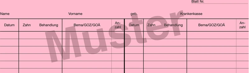 Krankenblatt C   Stück  100 Blatt rosa