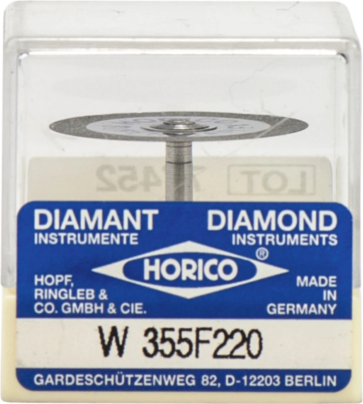 Superdiaflex® 355 F  Stück  doppelseitig, sehr flexibel, gelb x-fein, RA, Figur 355, 0,3 mm, ISO 220