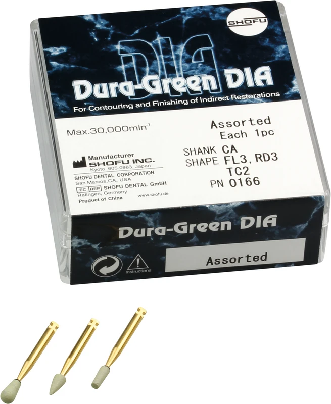 Dura-Green DIA  Sortiment  3 Stück (FL3, RD3, TC2) HP, ISO 031, 035, 025