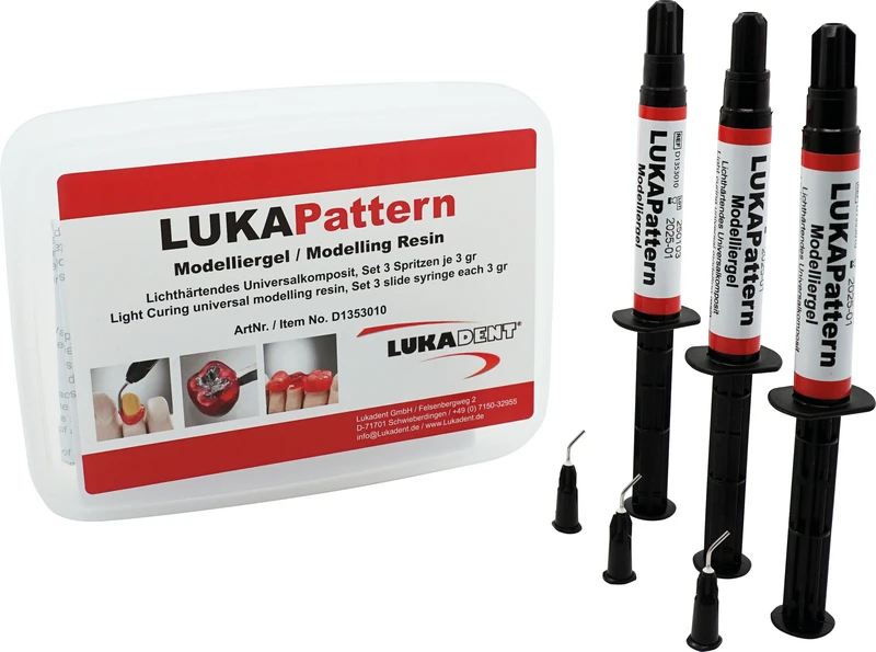 LUKAPattern Modelliergel  Set  3 x 3 g Spritze inklusive Kanülen