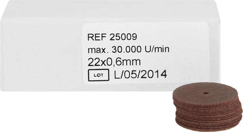 TOPDENT BA 606 Co-Cr-Trennscheiben  Packung  100 Stück auch für Keramik, Ø 22 mm x 0,6 mm