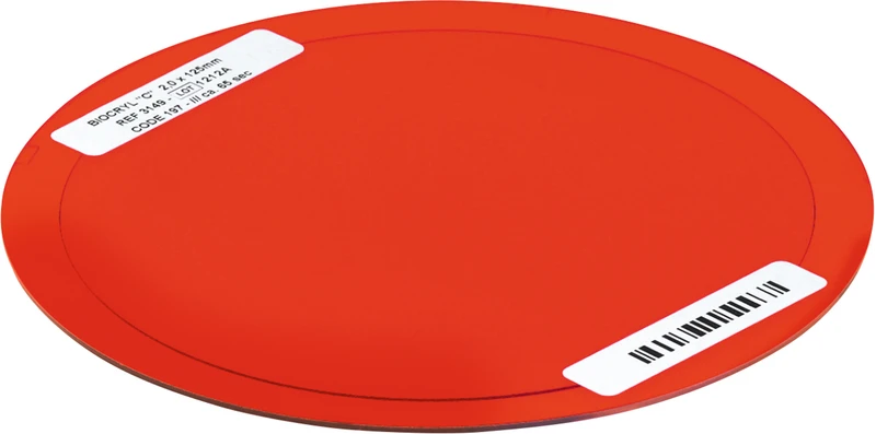 BIOCRYL® C  Packung  10 Stück rot, Ø 125 mm, Stärke 2 mm