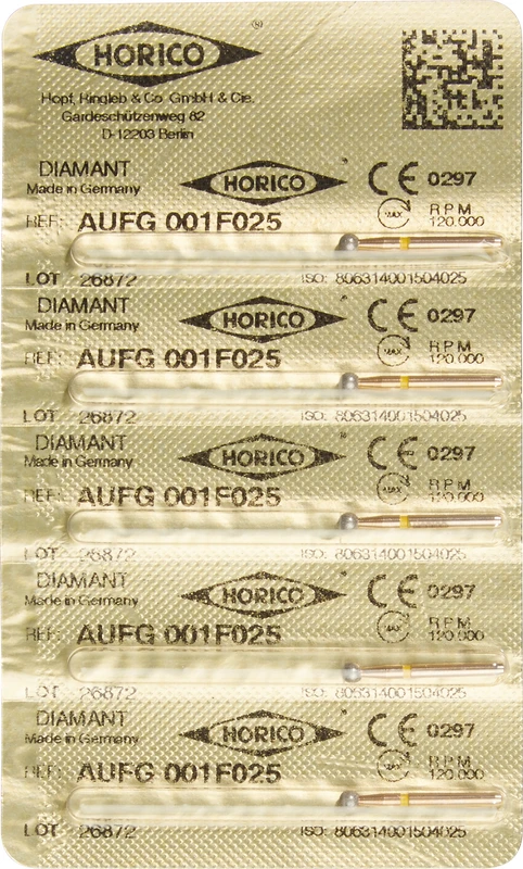 Diamant AuFG 001  Packung  5 Stück gelb extra fein, FG, Figur 001, ISO ISO 025