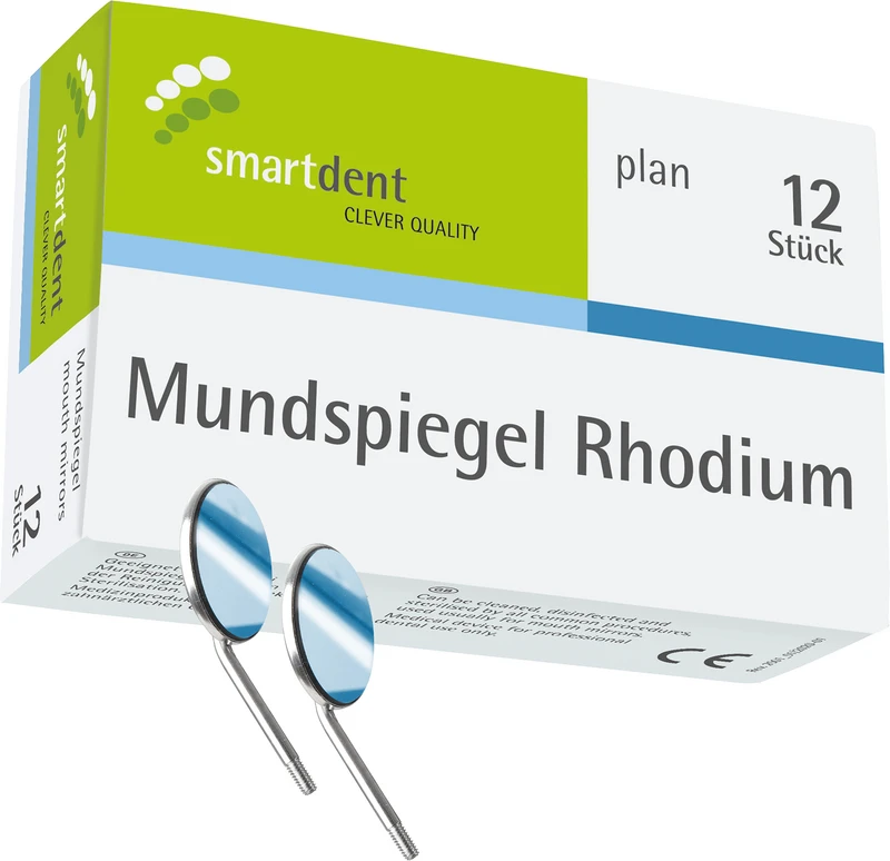 smart Mundspiegel  Packung  12 Stück Rhodium Nr. 5 plan