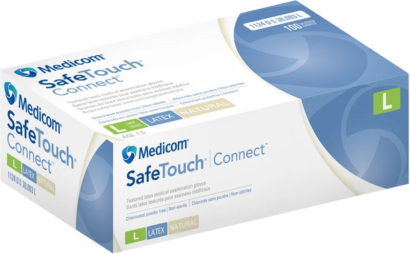 Medicom® SafeTouch® Connect Latex-Handschuhe  Packung  100 Stück puderfrei, natural, XL