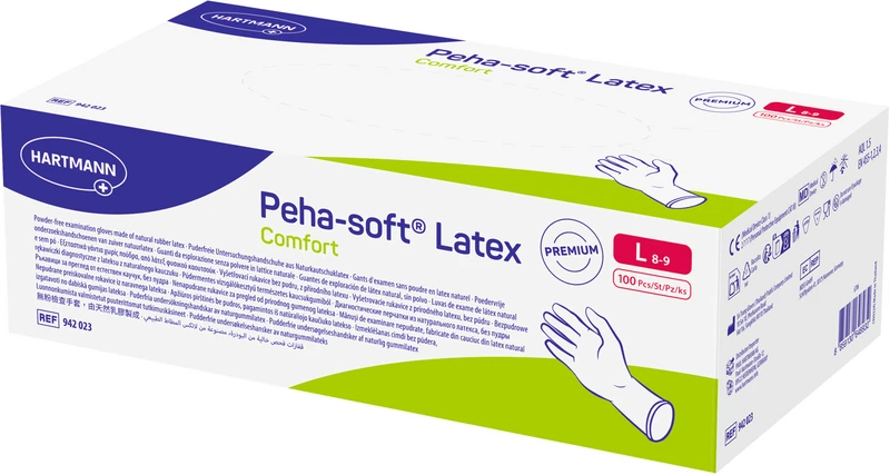 Peha-soft® Latex Comfort   Packung  100 Stück puderfrei, L