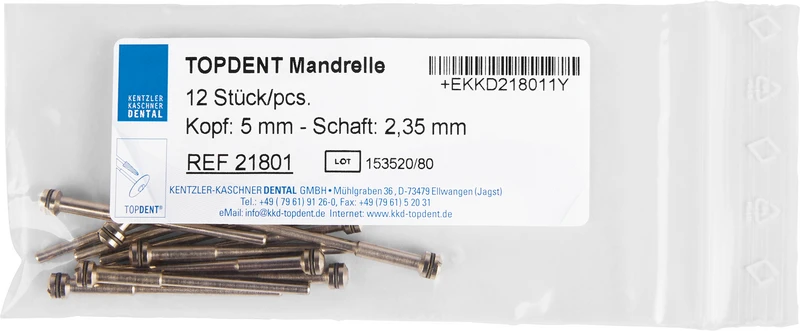 TOPDENT Spezial-Mandrelle  Packung  12 Stück HP, Ø 5 mm